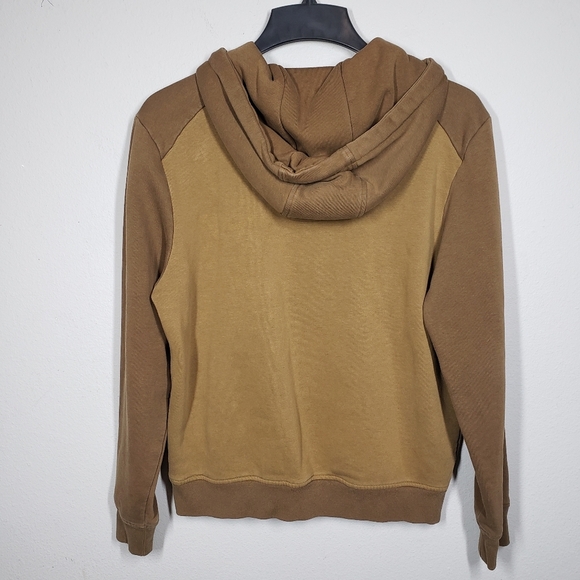 Doomsday Co. Brown Broqn Tan Colorblock Pullover Hoodie Size Small - Picture 6 of 8